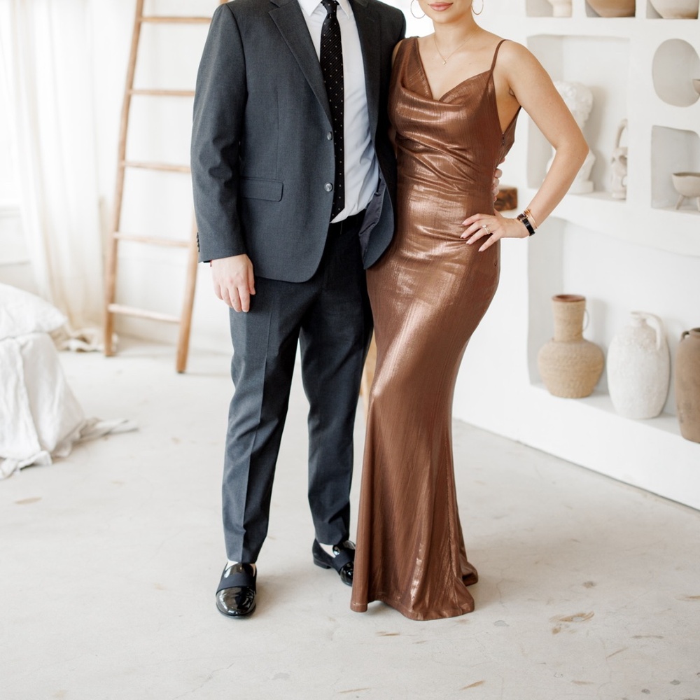 Bronze Maxi Dress WORN ONLY ONCE (Size 4)